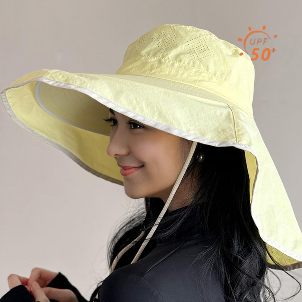 Hat Floppy Wide - Women Sun Hat with Neck Flap
