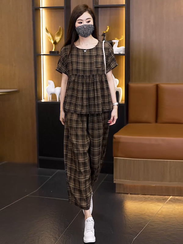 Summer 2026 plus Size Plaid Co - огляд і ціна Linen Pant Wide