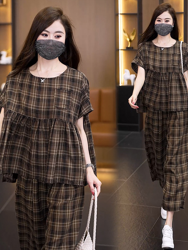 Summer 2026 plus Size Plaid Co - огляд і ціна Linen Pant Wide