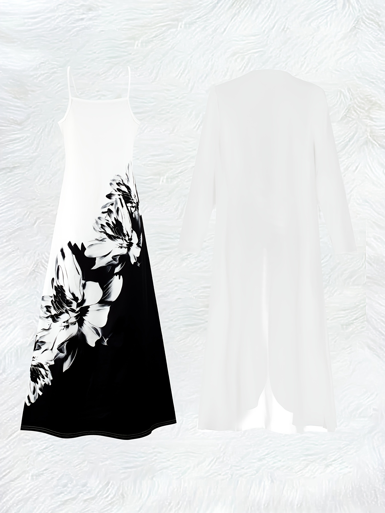 Casual Black and White Floral  - огляд і ціна Midi Skirt Floral