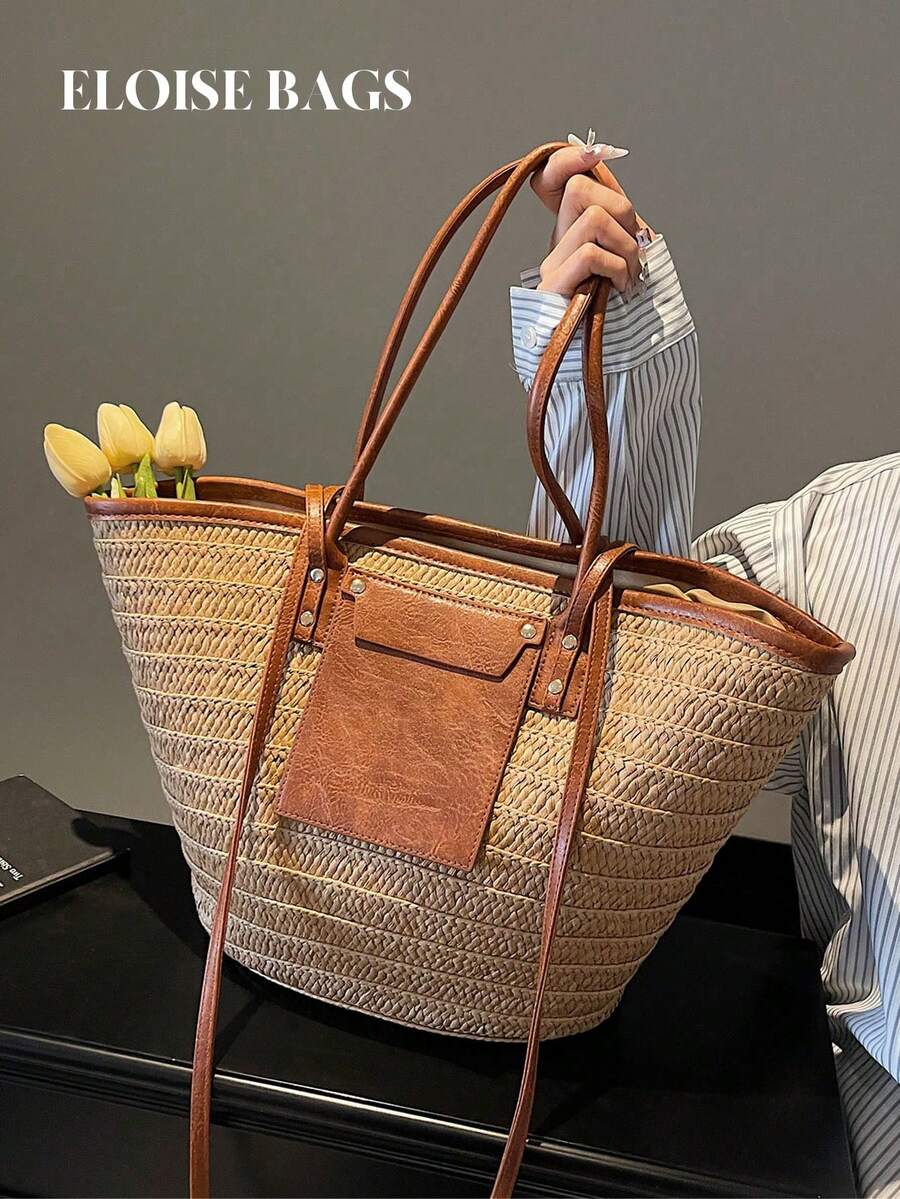 Fashion Large Capacity Woven T - огляд і ціна Tote Bag Beach