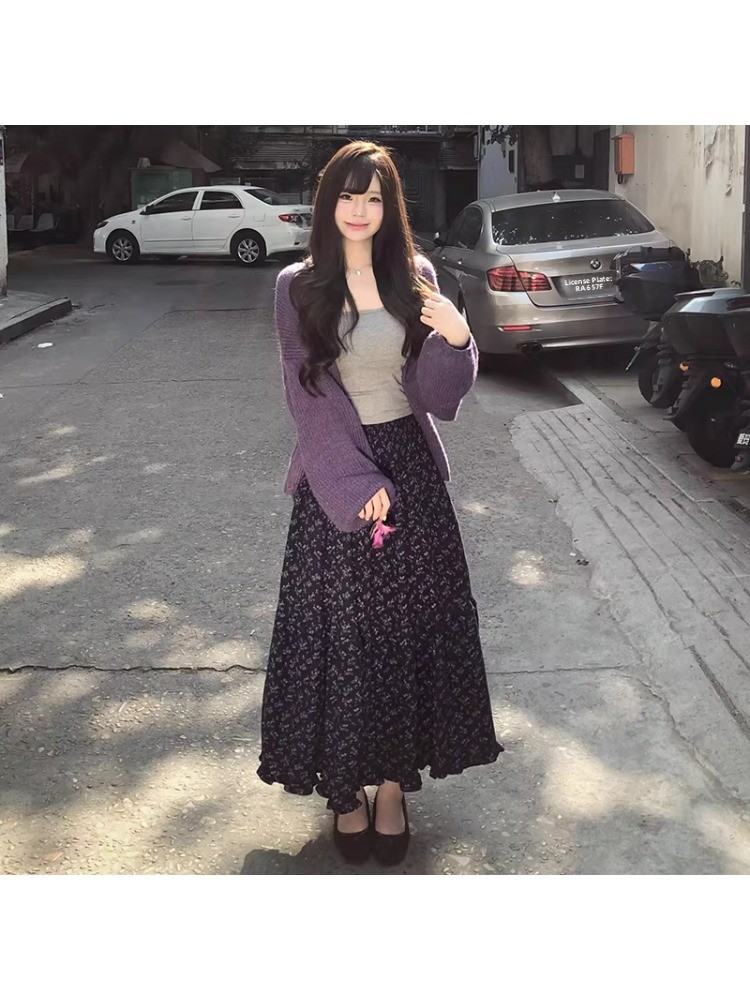 plus Size Women's High Waist F - огляд і ціна Midi Skirt Floral
